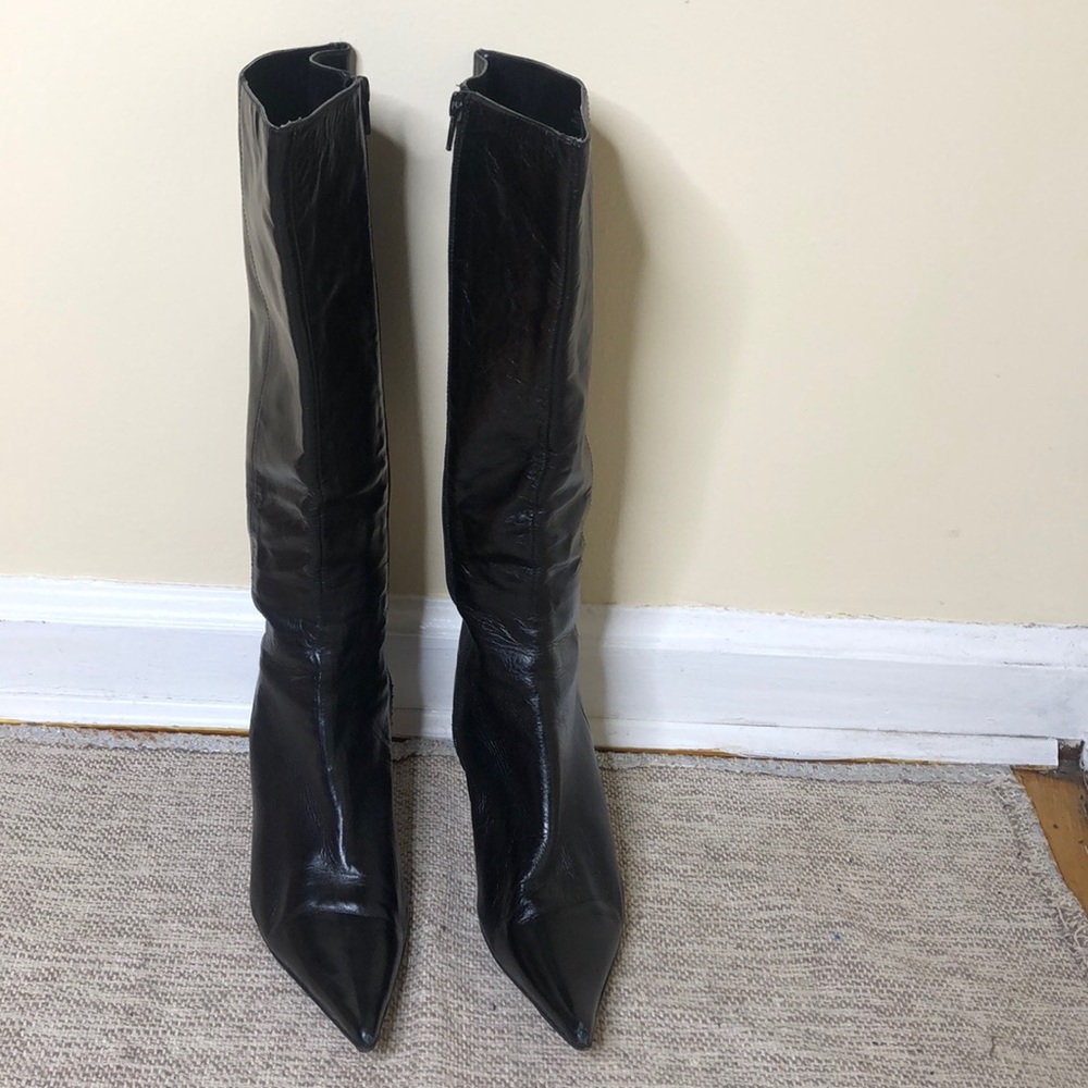 STEVEN BY STEVE MADDEN BLACK LEATHER BOOTS SZ 8.5